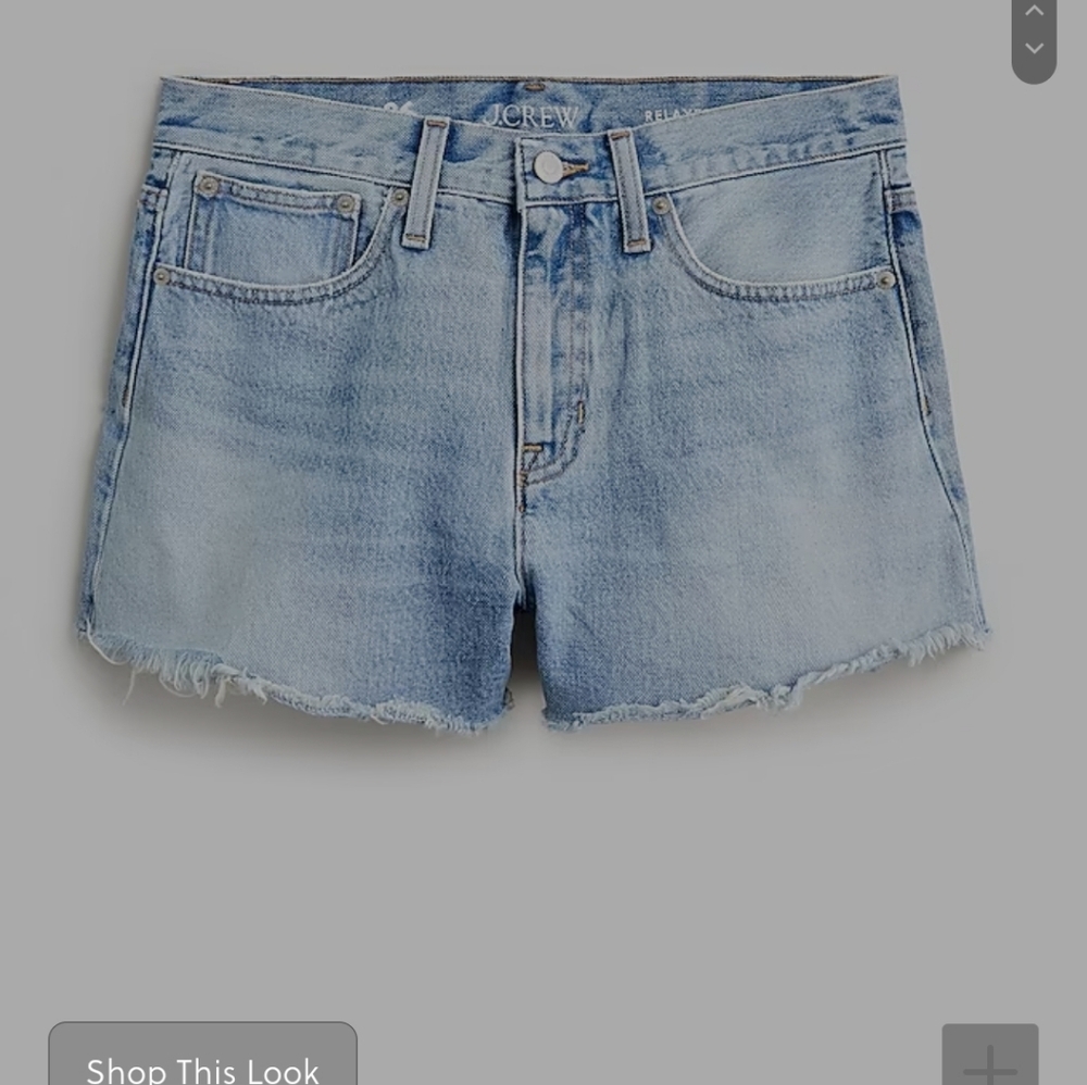 J. Crew Relaxed Denim Short 33 Baxter Wash Cut Off Raw Hem J.Crew Jean - Picture 6 of 11